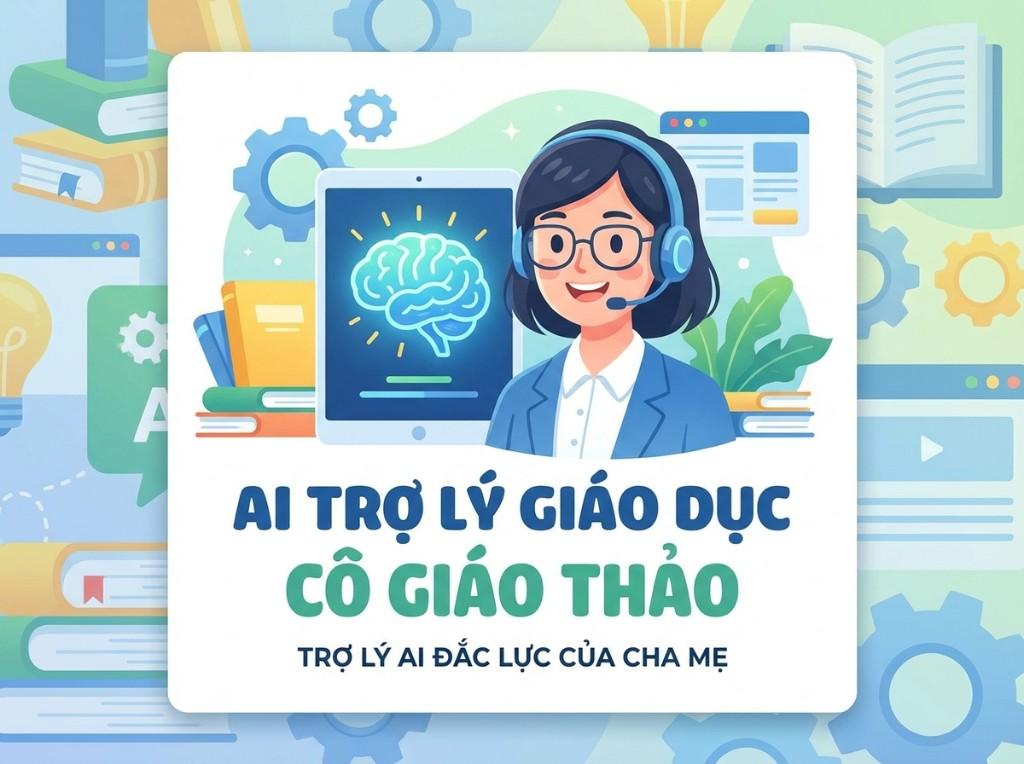 Minh họa Cô giáo Thảo — AI trợ lý giáo dục, trợ lý đắc lực của cha mẹ